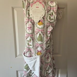 Boundary Christmas Holiday Trees & Bows Reversible Throw Blanket 50x70 New